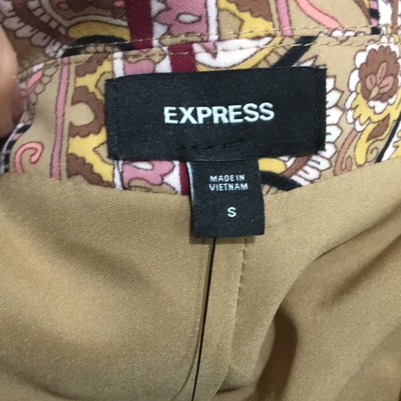 Express NWT Paisley One Button Boyfriend Blazer Cinched Waist String size Small - Picture 11 of 14